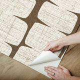 Mid-Century Beads Brown Peel & Stick Wallpaper with Geometric Abstract Motif - York RMK12349PL