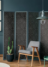 Star Wars The Dark Side Damask Charcoal Peel & Stick Wallpaper with Eclectic Graphic Damask Pattern - York RMK12352RL