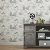 Harry Potter Map Taupe Peel & Stick Wallpaper with Whimsical Novelty Pattern - York RMK12354PL