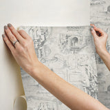 Harry Potter Map Taupe Peel & Stick Wallpaper with Whimsical Novelty Pattern - York RMK12354PL