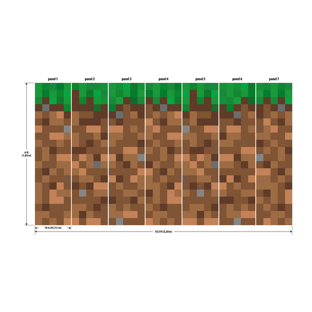 Minecraft Blocks Green Peel & Stick Wall Mural - RoomMates RMK12365M
