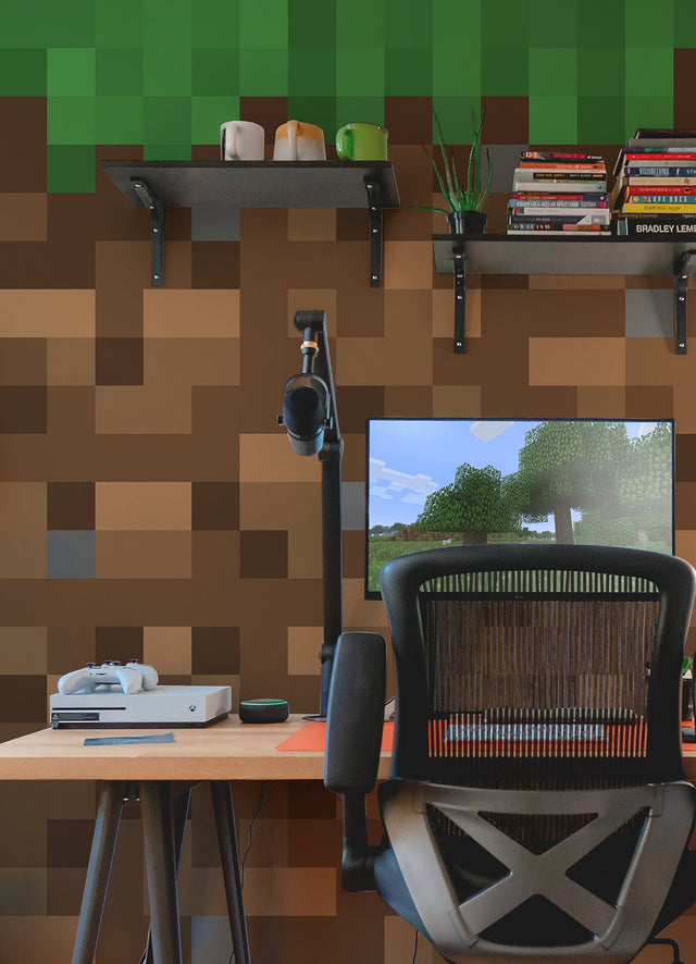 Minecraft Blocks Green Peel & Stick Wall Mural - RoomMates RMK12365M