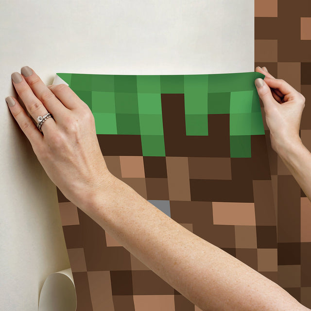 Minecraft Blocks Green Peel & Stick Wall Mural - RoomMates RMK12365M