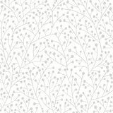 Cat Coquillette Berry Branches Grey Peel & Stick Wallpaper with Botanical Berry Vines Pattern - York RMK12369PL