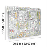 Persian Ikat Grey Peel & Stick Wallpaper with Abstract Ikat Motif - York RMK12370PL