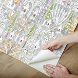 Persian Ikat Grey Peel & Stick Wallpaper with Abstract Ikat Motif - York RMK12370PL