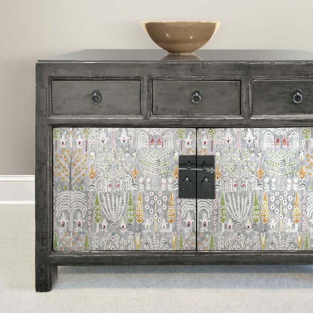 Persian Ikat Grey Peel & Stick Wallpaper with Abstract Ikat Motif - York RMK12370PL