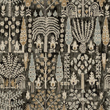 Persian Ikat Black Peel & Stick Wallpaper with Abstract Ikat Pattern, Modern Style - York RMK12371PL