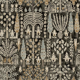 Persian Ikat Black Peel & Stick Wallpaper with Abstract Ikat Pattern, Modern Style - York RMK12371PL SAMPLE