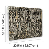 Persian Ikat Black Peel & Stick Wallpaper with Abstract Ikat Pattern, Modern Style - York RMK12371PL