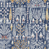 Persian Ikat Blue Peel & Stick Wallpaper with Abstract Ikat Pattern, Modern Style - York RMK12372PL