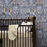Persian Ikat Blue Peel & Stick Wallpaper with Abstract Ikat Pattern, Modern Style - York RMK12372PL