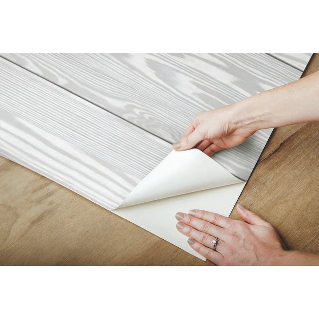 Raised Shiplap Grey Peel & Stick Wallpaper