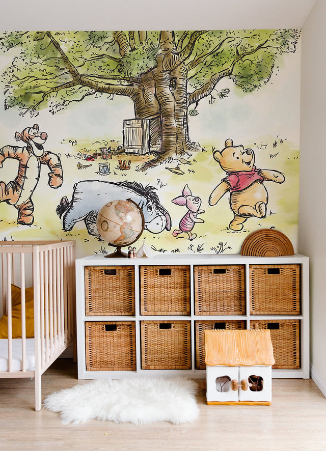 Disneys Winnie the Pooh Watercolor Multicolor Peel & Stick Wall Mural with Kids Licensed Novelty Style - York RMK12391M