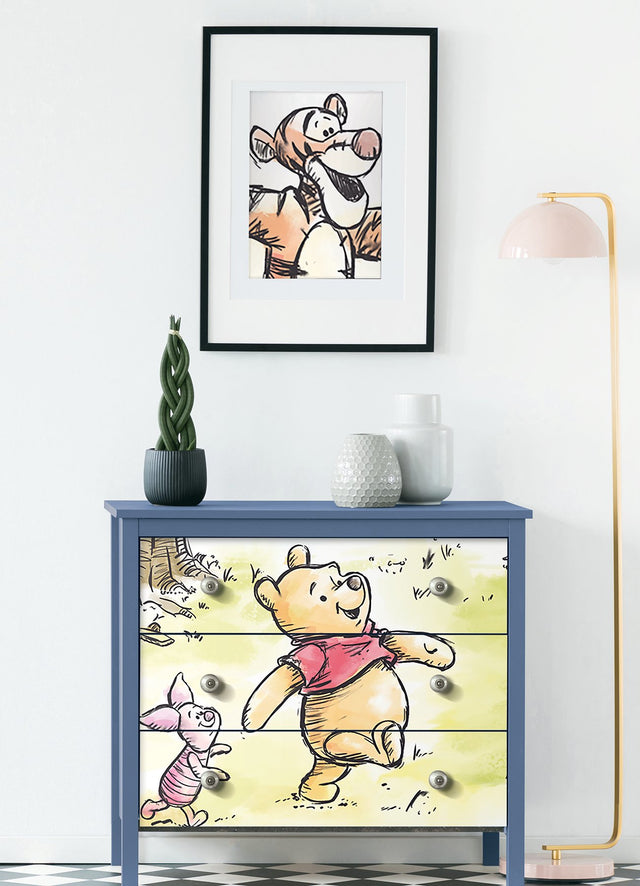 Disneys Winnie the Pooh Watercolor Multicolor Peel & Stick Wall Mural with Kids Licensed Novelty Style - York RMK12391M