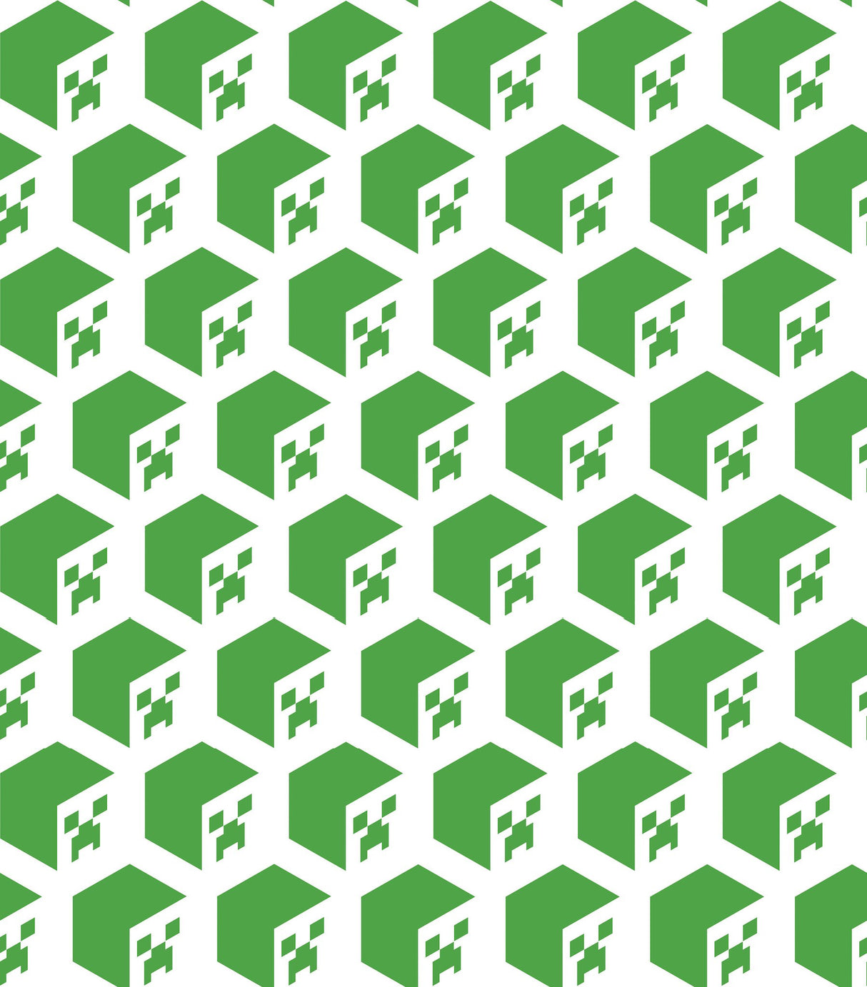 Minecraft Creeper Face Green Peel & Stick Wallpaper with Geometric Creeper Motif - York RMK12395RL