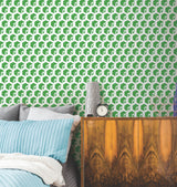 Minecraft Creeper Face Green Peel & Stick Wallpaper with Geometric Creeper Motif - York RMK12395RL