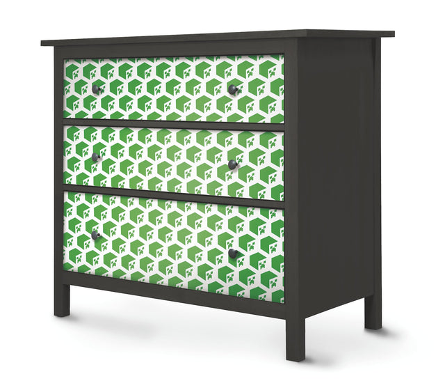 Minecraft Creeper Face Green Peel & Stick Wallpaper with Geometric Creeper Motif - York RMK12395RL