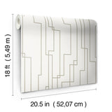 Geo Circuits Grey Peel & Stick Abstract Wallpaper - York RMK12413PL