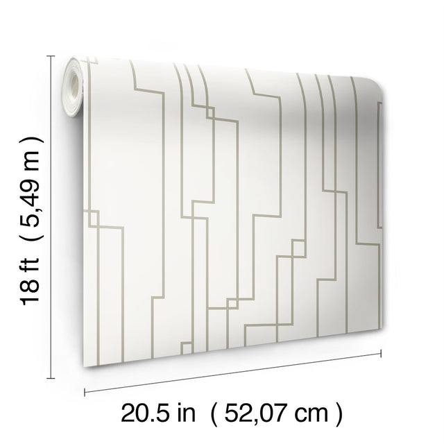 Geo Circuits Grey Peel & Stick Abstract Wallpaper - York RMK12413PL