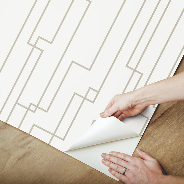 Geo Circuits Grey Peel & Stick Abstract Wallpaper - York RMK12413PL