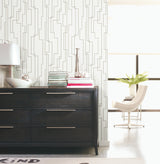 Geo Circuits Grey Peel & Stick Abstract Wallpaper - York RMK12413PL