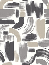 Modern Brushstrokes Grey Peel & Stick Wallpaper with Abstract Brushstroke Pattern - York RMK12414RL