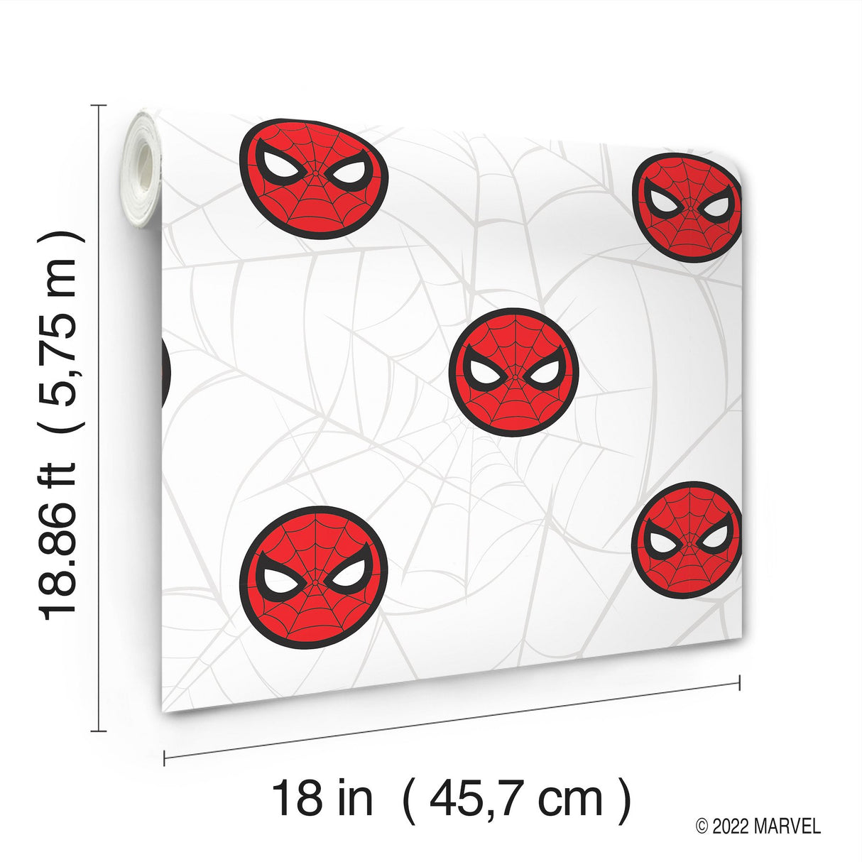 Spider-Man Icon Red Peel & Stick Wallpaper with Matte White Web Motif - York RMK12421RL