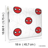 Spider-Man Icon Red Peel & Stick Wallpaper with Matte White Web Motif - York RMK12421RL