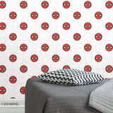 Spider-Man Icon Red Peel & Stick Wallpaper with Matte White Web Motif - York RMK12421RL
