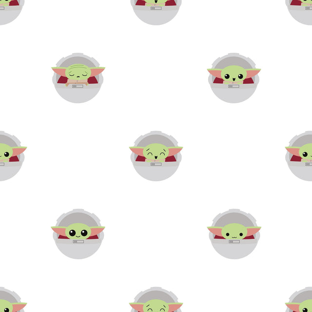 Grogu Green Peel & Stick Wallpaper with Novelty Kids Pattern - York RMK12422RL