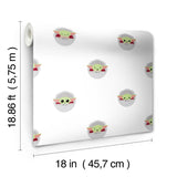 Grogu Green Peel & Stick Wallpaper with Novelty Kids Pattern - York RMK12422RL