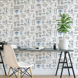Star Wars Pictogram Grey Peel & Stick Vinyl Wallpaper with Novelty Kids Style - York RMK12427RL