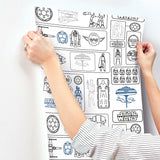 Star Wars Pictogram Grey Peel & Stick Vinyl Wallpaper with Novelty Kids Style - York RMK12427RL