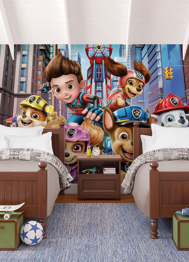Paw Patrol The Movie Multicolor Peel & Stick Wall Mural with Kids Licensed Novelty Style - York RMK12434M