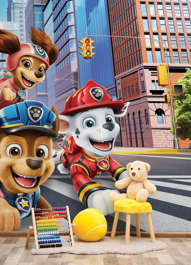 Paw Patrol The Movie Multicolor Peel & Stick Wall Mural with Kids Licensed Novelty Style - York RMK12434M