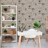 Harry Potter Marauder's Map Blue Peel & Stick Wallpaper with Novelty Kids Pattern - York RMK12436RL