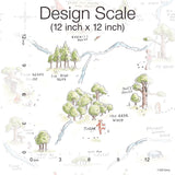 Winnie The Pooh 100 Acre Wood Map Multicolor Peel & Stick Wallpaper with Licensed Disney Map Motif - York RMK12440RL