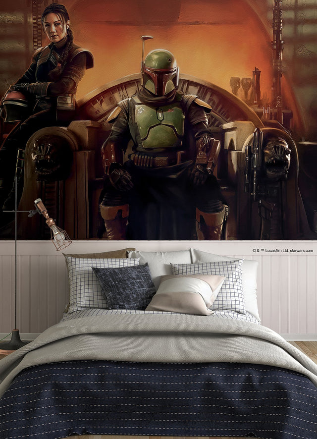 The Book Of Boba Fett Brown Peel & Stick Wall Mural with Novelty Modern Style - York RMK12441M