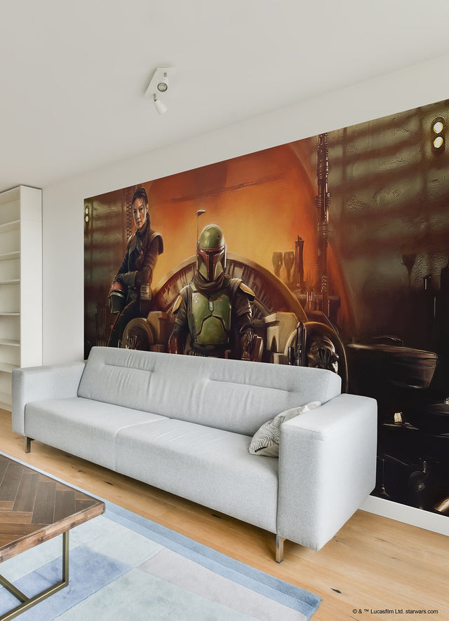 The Book Of Boba Fett Brown Peel & Stick Wall Mural with Novelty Modern Style - York RMK12441M