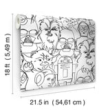Star Wars Saga Line Sketches Black Peel & Stick Wallpaper with Licensed Star Wars Classic Line-Drawing Pattern - York RMK12451PL