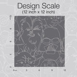 Star Wars Saga Line Sketches Grey Peel & Stick Wallpaper with Licensed Novelty Line-Art Pattern - York RMK12453PL