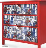 Spider-Man Cityscape Blue Peel & Stick Wallpaper with Marvel Licensed City Pattern - York RMK12459RL