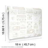 Jurassic World: Dominion Signs Beige Peel & Stick Wallpaper with Warning Sign Motif - York RMK12461RL