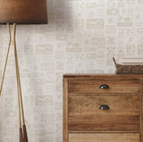 Jurassic World: Dominion Signs Beige Peel & Stick Wallpaper with Warning Sign Motif - York RMK12461RL