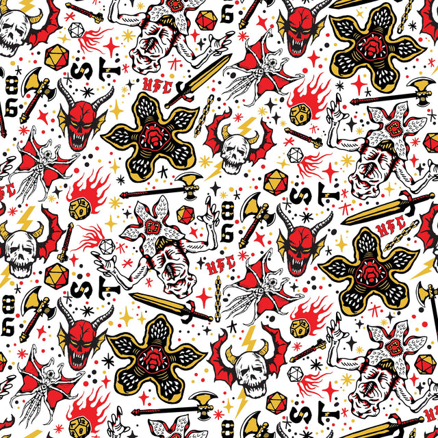 Stranger Things Hellfire Club Red Peel & Stick Wallpaper with Whimsical Novelty Pattern - York RMK12463RL