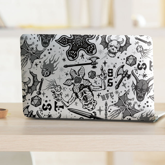 Stranger Things Hellfire Club Black Peel & Stick Wallpaper with Whimsical Novelty Pattern - York RMK12464RL