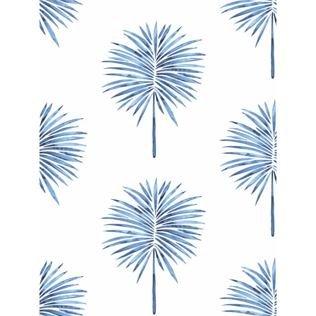 Cat Coquillette Fun Fronds Blue Peel & Stick Tropical Trees Wallpaper - York RMK12511RL