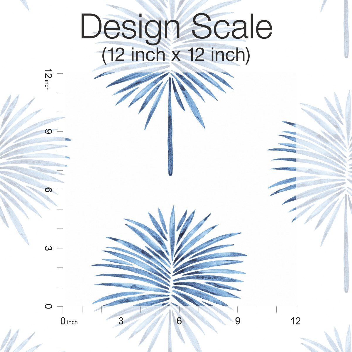 Cat Coquillette Fun Fronds Blue Peel & Stick Tropical Trees Wallpaper - York RMK12511RL