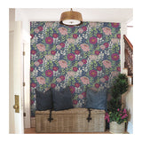 Botanical Garden Blue Peel & Stick Wallpaper with Modern Botanical Floral Pattern - York RMK12513RL